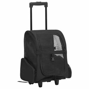 vidaXL Trolley f&uuml;r Haustiere 3-in-1 Faltbar Schwarz