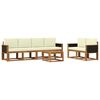 vidaXL Outdoor-Sofagarnitur 6 stk. Natur und Creme