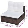 vidaXL 5-tlg. Garten-Lounge-Set mit Kissen Poly Rattan Braun