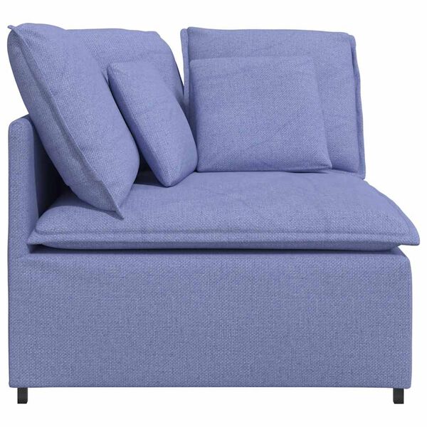 vidaXL Modulares Sofa Eckmodul mit Kissen Jeansblau 100 cm