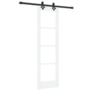 vidaXL Schiebet&uuml;r Wei&szlig; 61 x 198,5 cm Massivholz Kiefer und Glas