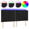 vidaXL LED Kopfteil Schwarz 163x16x118/128 cm Samt