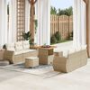 vidaXL Gartensofa-set mit Kissen 9 pcs Beige und Creme Poly-Rattan