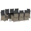 vidaXL Garten Essgruppe mit Kissen 9 pcs Grau Poly-Rattan