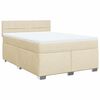 vidaXL Boxspringbett mit Matratze Creme 140x190 cm Stoff