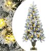 vidaXL Mini-Weihnachtsbaum, beflockt 120 cm 100 LEDs Warmes Wei&szlig; PVC