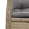 vidaXL 3-tlg. Garten-Essgruppe mit Kissen Beige Poly Rattan