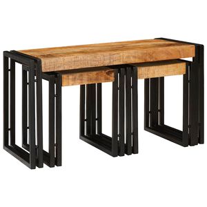 vidaXL Nestingtisch 3 stk. Braun und Schwarz 82 x 40 x 45 cm