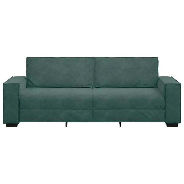 vidaXL 3-Sitzer-Sofa Dunkelgr&uuml;n 220x78x84 cm Samt
