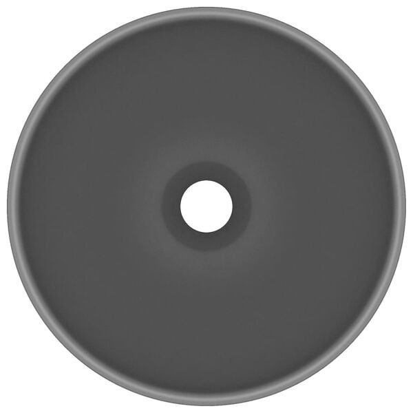 vidaXL Luxus-Waschbecken Rund Matt Dunkelgrau 32,5x14 cm Keramik