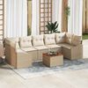 vidaXL Gartensofa-set mit Kissen 8 pcs Beige Poly-Rattan