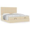 vidaXL Ottoman-Bett mit Matratzen Creme 180x200 cm Stoff