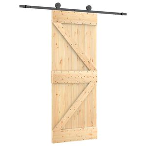 vidaXL Schiebet&uuml;r 85 x 210 cm Massivkiefer (Unbehandelt)