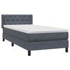 vidaXL Boxspringbett mit Matratze Dunkelgrau 80x220 cm Samt