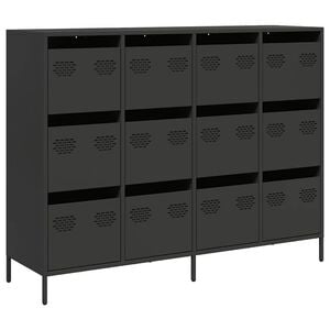 vidaXL Sideboard Schwarz 135x39x103,5 cm Kaltgewalzter Stahl