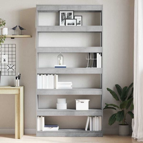 vidaXL B&uuml;cherregal Beton Grau 100 x 30 x 198 cm Holzwerkstoff