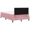 vidaXL LED Boxspringbett mit Matratze mit LED Rosa 120 x 190 cm Samt