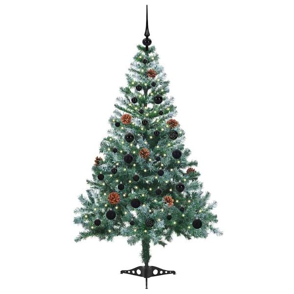 vidaXL Künstlicher Weihnachtsbaum Grün 150 cm PVC und Stahl