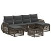vidaXL Gartensofa-set 7 stk. Grau und Dunkelgrau Poly-Rattan
