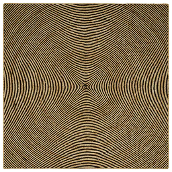 vidaXL Teppich Nat&uuml;rlich und Schwarz 240 x 240 cm Jute