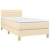 vidaXL Boxspringbett mit Matratze & LED Creme 100x200 cm Stoff