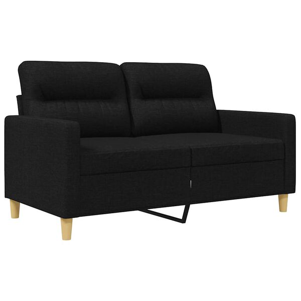 vidaXL 2-Sitzer-Sofa Schwarz 120 cm Stoff