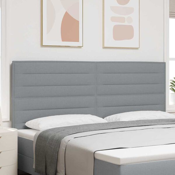 vidaXL Kopfteil Hellgrau 200 cm Stoff