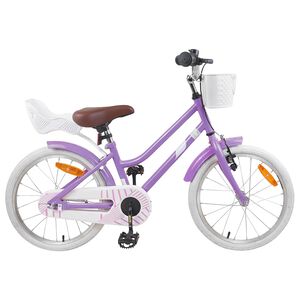 vidaXL Kinderfahrrad 18 Zoll f&uuml;r 5-7 Jahre alt Lila