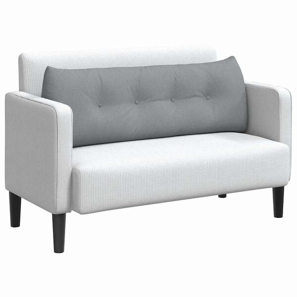 vidaXL R&uuml;cken Kissen Hellgrau 140 x 24 x 50 cm Stoff