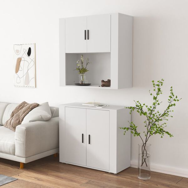 vidaXL Highboard Wei&szlig; Holzwerkstoff