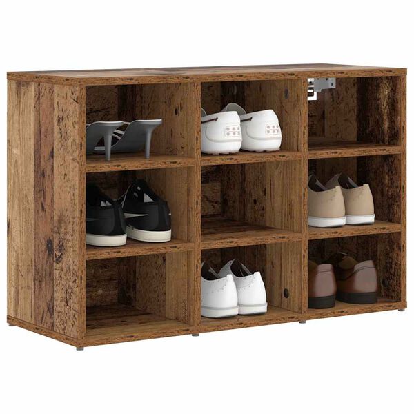 vidaXL Schuhschrank mit Regal Altholz 77,5 x 30 x 51 cm Holzwerkstoff