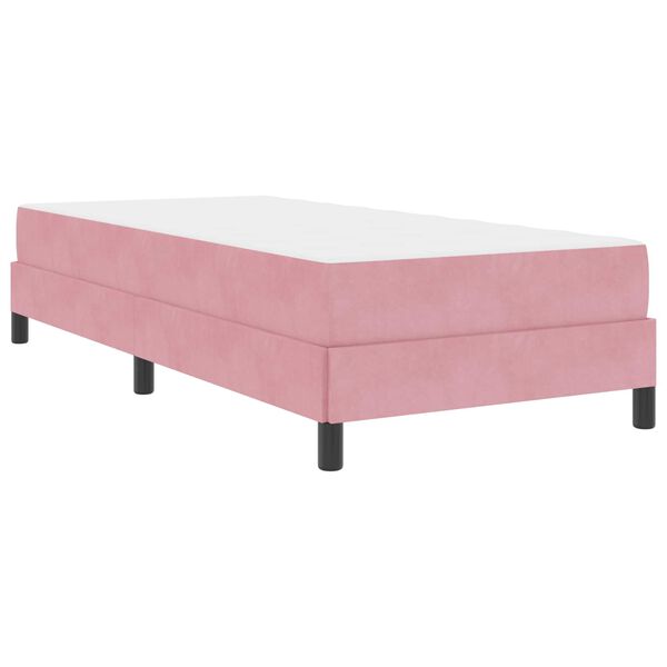 vidaXL Boxspringbett mit Matratze Rosa 80 x 200 cm Stoff