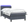 vidaXL Boxspringbett mit Matratze & LED Dunkelgrau 80x220 cm Samt