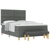 vidaXL Boxspringbett mit Kopfteil Dunkelgrau 200 x 160 cm Stoff