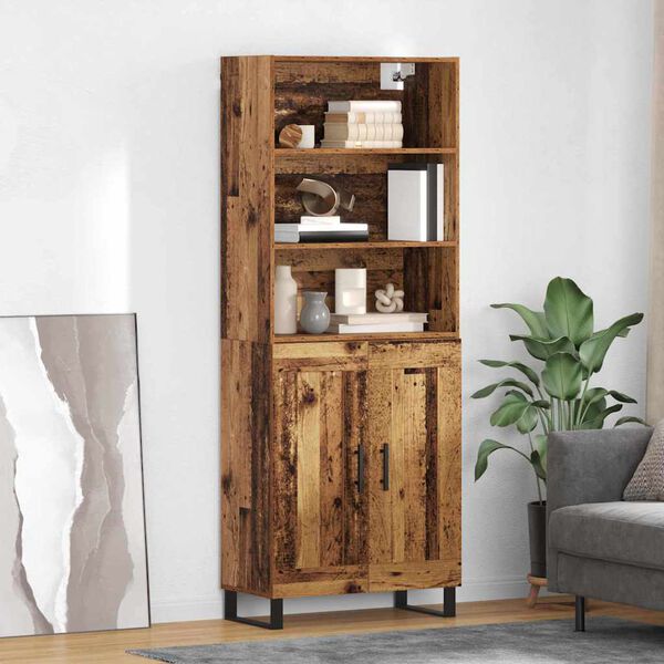 vidaXL Highboard Altholz 69,5 x 34 x 180 cm Holzwerkstoff