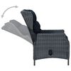 vidaXL 3-tlg. Garten-Lounge-Set mit Auflagen Poly Rattan Dunkelgrau