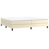 vidaXL Boxspringbett mit Matratze Creme 200x200 cm Kunstleder