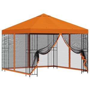 vidaXL Garten Pavillon mit Seitenw&auml;nden 3 x 3 m Orange