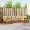 vidaXL Sofagarnituren 7 pcs Natur und Beige Massivholz Akazie