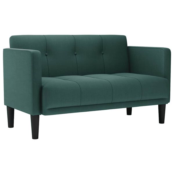 vidaXL Zweisitzer-Sofa Dunkelgr&uuml;n 111 cm Stoff