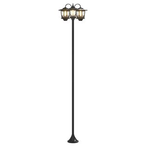 vidaXL 3-Kopf Laternenpfahl Schwarz 16 x 16 x 187 cm Aluminium und ABS