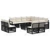 vidaXL Gartensofa-set 12 pcs Schwarz Poly-Rattan
