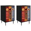 vidaXL Nachttisch ESSEN 2 stk. Schwarz Eichen-Optik 36 x 33 x 61 cm