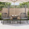 vidaXL Gartenstühle 2 Stk. mit Kissen Grau Poly Rattan