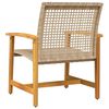 vidaXL Gartenstühle 2 Stk. Beige Poly Rattan und Akazienholz