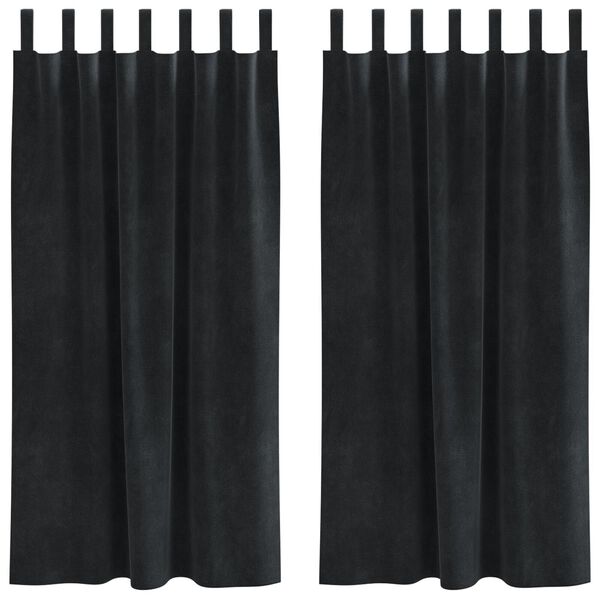 vidaXL Verdunkelungsvorhänge 2 pcs Schwarz 140 x 175 cm Samt