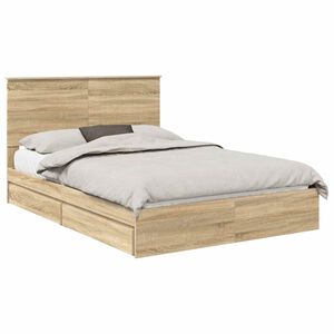 vidaXL Aufbewahrungsbett Sonoma-Eiche 140 x 190 cm Holzwerkstoff