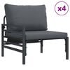 vidaXL Garten-Sofa-Set mit Kissen 7 pcs Anthrazit Stahl & Gewebe