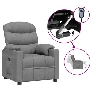 vidaXL Relaxsessel Elektrisch Hellgrau Stoff
