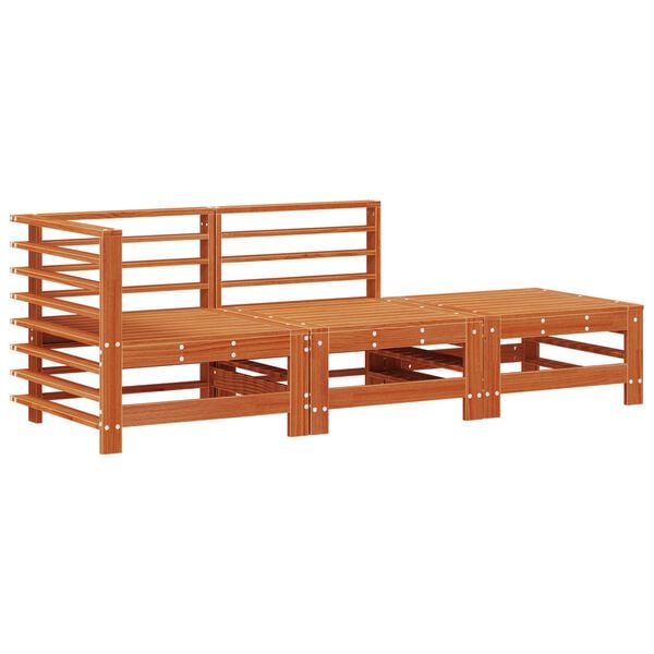 vidaXL Sectional Sofa Einheiten 3 St&uuml;ck Wachsbraun